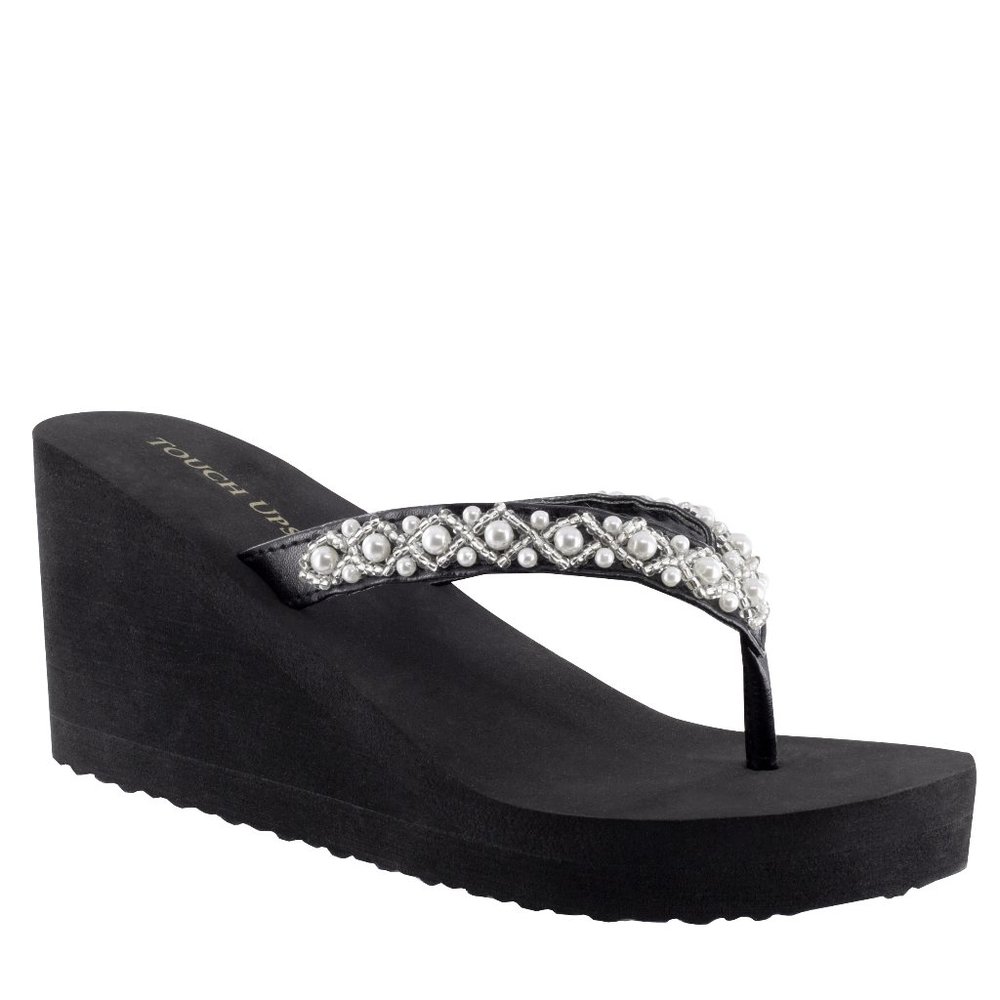 Touch Ups Shelly Black Thong Sandal